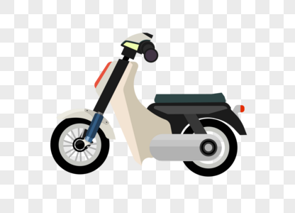 手繪卡通電動車扁平化矢量圖素材