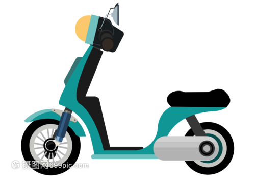 手繪電動車扁平化矢量圖素材